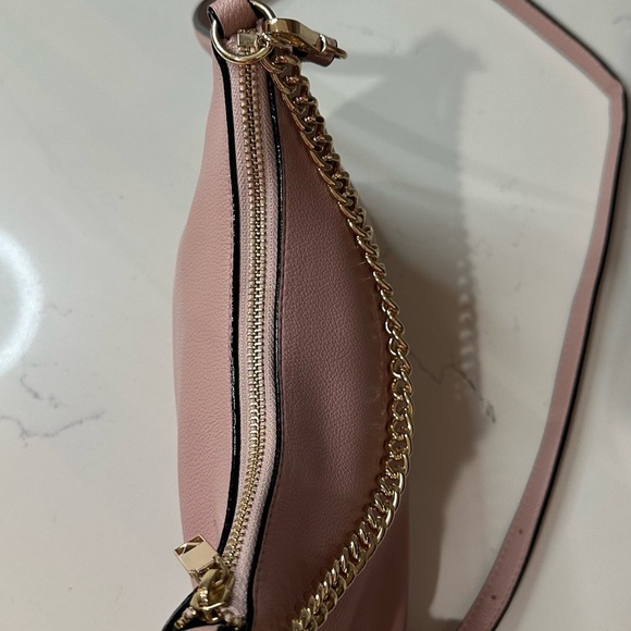 Victoria's Secret Rose Pink and Gold Shoulder Bag with Crescent Silhouette - Picture 7 of 15